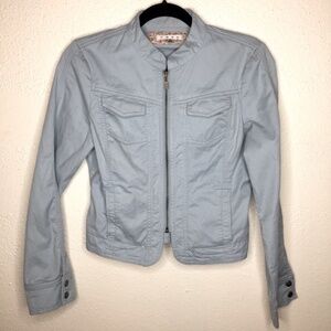 CAbi Dobby Cropped Light Blue Jacket S